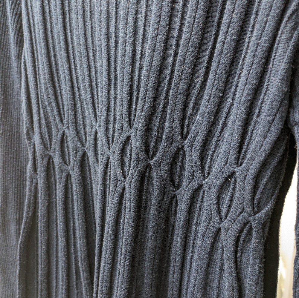 Max Studio Sweater Dress, Fitted, Pleated, Large, soft cotton Midi Tunic - Picture 8 of 12
